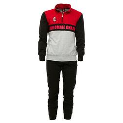 Pigiama da uomo MILAN GRIGIO ROSSO pantalone maglia felpa me