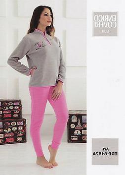 Pigiama in PILE, Donna, Lungo bordato. ENRICO COVERI, EDP815