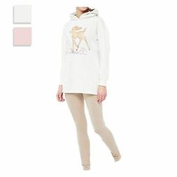 Pigiama lungo donna Disney Bambi Felpa con cappuccio e panta