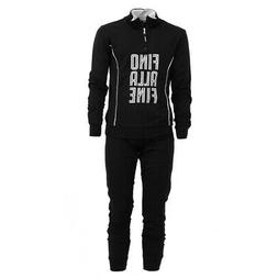Pigiama Tuta Homewear Felpa Cotone Garzato Nero Juventus Sta
