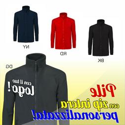 Pile con zip intera con stampa personalizzata del logo