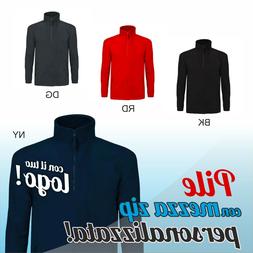 Pile mezza zip con stampa personalizzata del logo