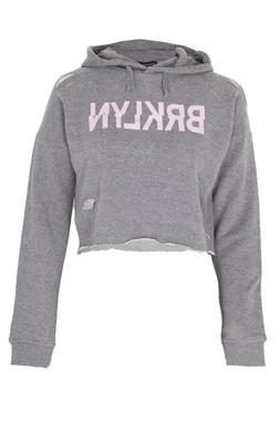 ragazze BRKLYN strappato corto Felpa con cappuccio Bambini G