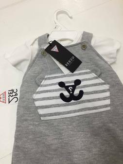 Salopette Neonato Bambino In Felpa Garzata Grigia Guess