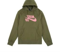 Nike SB Janoski Hoodie felpa Khaki Pink Verde Rosa Size Smal