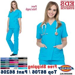 Dickies Scrubs Set Eds Firma Donna Scollo A V Top Cargo Pant