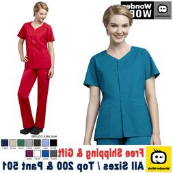 WonderWink Scrubs Set Lavoro Donna Scatto Giacca & da Infila