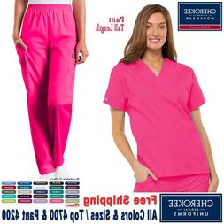 Cherokee Scrubs Set Originali Donna Scollo A V Top & Cargo P