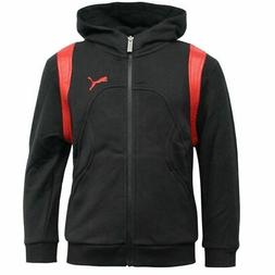 Puma SF Ferrari Zip Up Black Red Cotton Zip Up Kids Hooded J