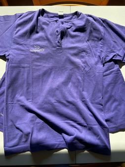 Champion Short Sleeve Purple Tee Henley and Shorts Vintage L