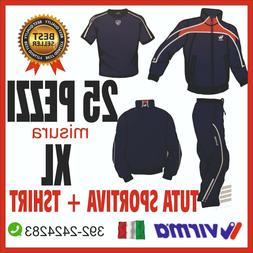 stock 25 tute sportive acetato societ&agrave; squadra team misura 