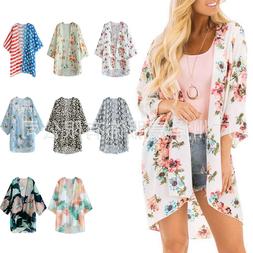 Summer Fashion Beach Sun Protection Cover-up Loose Printed C