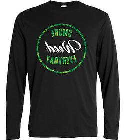 T-shirt a manica lunga Uomo "Smoke Weed Everyday" 100% coton