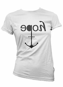 T-SHIRT donna HOPE ANCORA maglietta 100% cotone cool moda fu