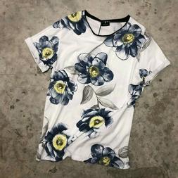 T-shirt uomo maglia maglietta girocollo manica corta fantasi