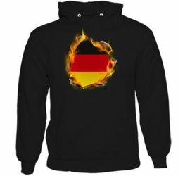 Tedesca Bandiera Fiamme Uomo Germania Felpa con Cappuccio E 
