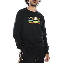 Puma tfs worldhood crew neck sweatshirt - black - felpa giro