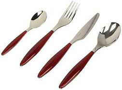  Guzzini Set 24 Posate Feeling, Rosso Chiaro, 15.8 x