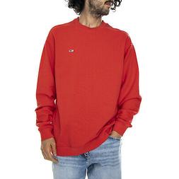 Tommy Hilfiger Tjm Logo Washed Crew - Flame Scarlet - Felpa 