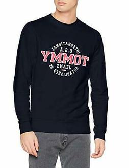 Tommy Jeans Uomo Circular Crew Felpa Maniche lunghe Blu  Sma