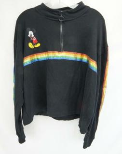 Disney Topolino Arcobaleno a Righe Felpa Black Youth 3XL 