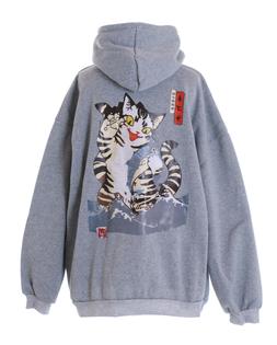 TS-288-1 Grigio Monster Gatto Giappone Caratteri Oversize Ca
