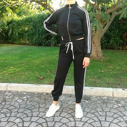 Tuta Completa Tinta Unita Pantaloni Jogger + Giacca Corta Ce