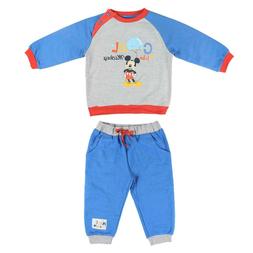 Tuta Completino Topolino Mickey Mouse Bimbo Felpa Pantalone 