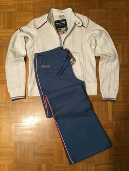 CHAMPION TUTA DONNA COTONE FELPATO BIANCO/BLUETTE 101228 TAG