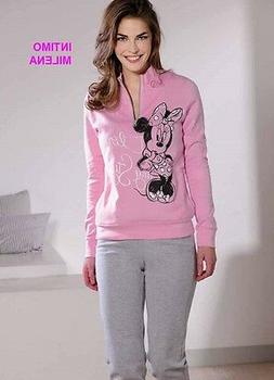 TUTA DONNA DISNEY 41036 TUTA MEZZA ZIP CON PANT. LUNGO FELPA