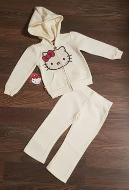 TUTA HELLO KITTY FELPATA PER BAMBINA COLORE AVORIO TG 2 ANNI