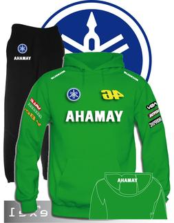 Tuta Hoddie Printed YAMAHA FACTORY R1 R6 Moto GP Felpa Verde