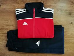 Adidas Tuta per Allenamento Ragazzi Felpa Rosso Blu Scuro Nu