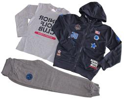 TUTA SPORTIVA 3 PEZZI COMPLETO BAMBINO RAGAZZO GARZATA COTON