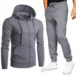 Tuta uomo pantalone felpa cappuccio sport cerniera zip elast