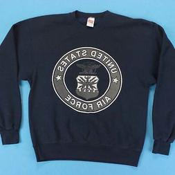 Uomo Air Force Vintage Felpa Taglia Media M 90s Riflettente 