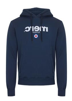 Uomo Merc London di Marca Logo Bersaglio Felpa con Cappuccio