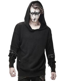 Devil Fashion Uomo Dieselpunk Maglia Felpa Pullover Marrone 