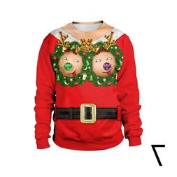 Uomo Donna Natale Pullover Felpa Maglione Top Divertente Nov