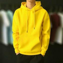 Uomo Felpa con Cappuccio Larga Solido Colore Caldo Top Pullo