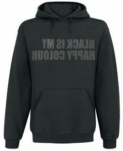 Black Is My Happy Colour  Uomo Felpa con cappuccio nero, , R