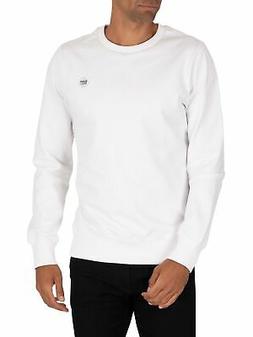 Superdry Uomo Felpa girocollo collettiva, bianca