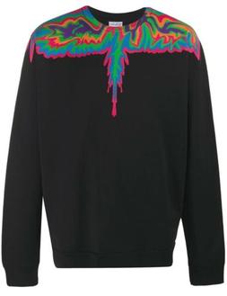 Uomo Felpa Nera MARCELO BURLON WING tg S M L XL Xxl  Nero