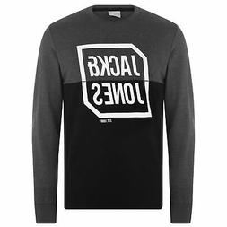 Jack and Jones Uomo Mezzo Logo Felpa Manica Lunga Girocollo 