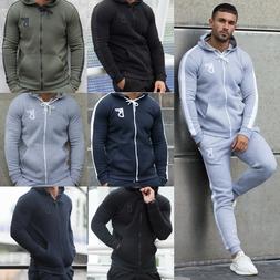 Uomo Pile Tuta Felpa Top Firmato Slim Fit con Cappuccio Pale