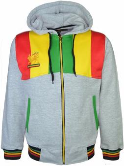 Uomo Rasta con Cappuccio Giacca IN Pile Rasta Colorato & Leo