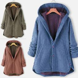 USA Donna Inverno Caldo Pile Foderato Giacca con Cappuccio P