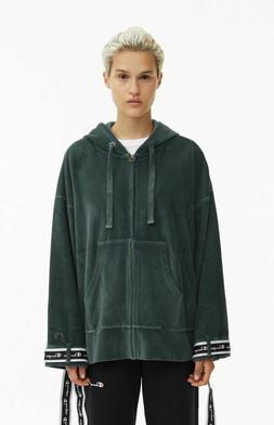 Champion Velour Zip Attraverso Oversize Logo Nastro Con Donn