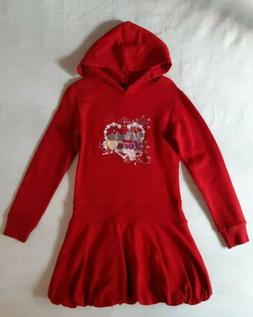 Vestito abito cotone rosso felpa garzato bimba bambina Benet