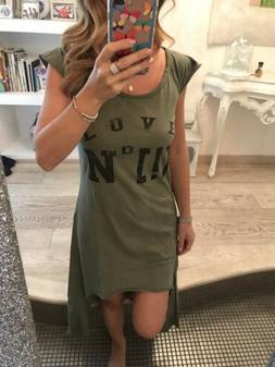 Vestito Felpa Imperfec Verde Militare